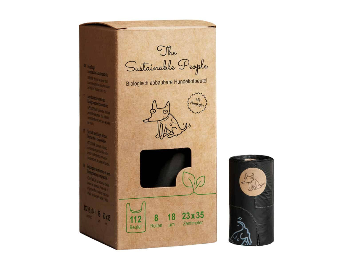 Bio-Hundekotbeutel mit Henkel, Verpackung im Detail