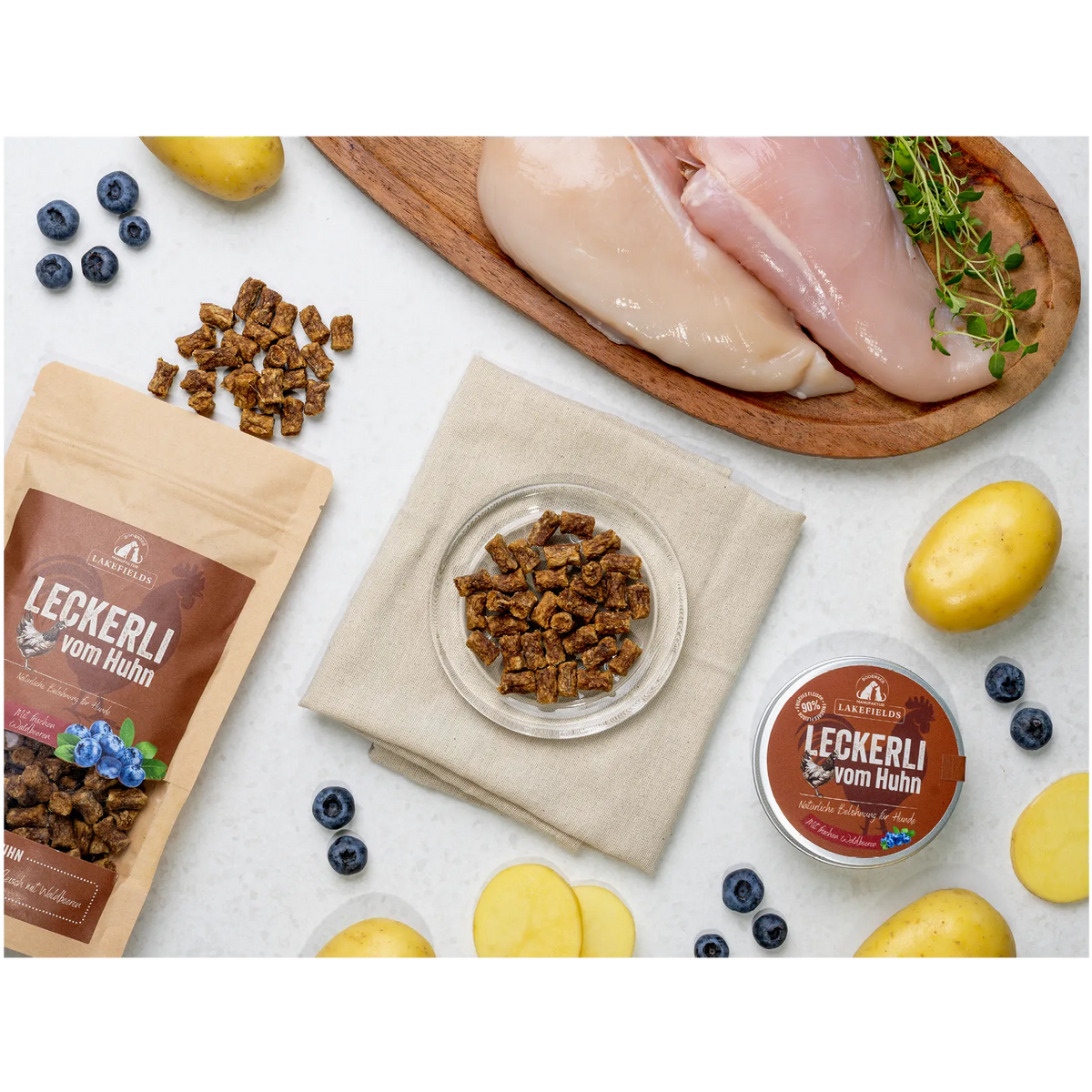 Lakefields Leckerli vom Huhn in 50 g und 150 g