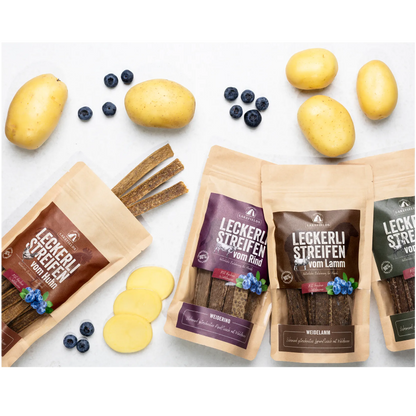Lakefields Leckerli-Streifen Verpackung 150 g
