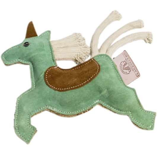 Lakefields Lederspielzeug Einhorn aus Wildleder