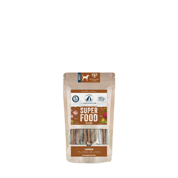 Lakefields SUPERFOOD Sticks vom Huhn – knusprige Sticks für Hunde