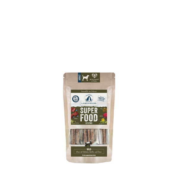Lakefields SUPERFOOD Sticks vom Wild – knusprige Sticks für Hunde