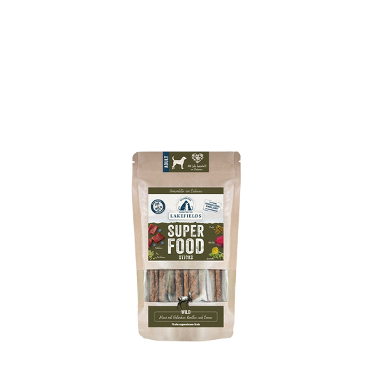 Lakefields SUPERFOOD Sticks vom Wild – knusprige Sticks für Hunde